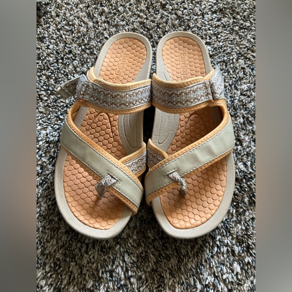 Baretraps Beige and Orange Sandals